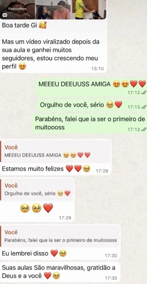 Depoimento de aluna com vídeo viralizado após as aulas